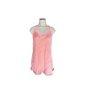 Victoria’s Secret Silk Blend Lingerie Slip Dress Peach Lace Trim Y2K Women’s M